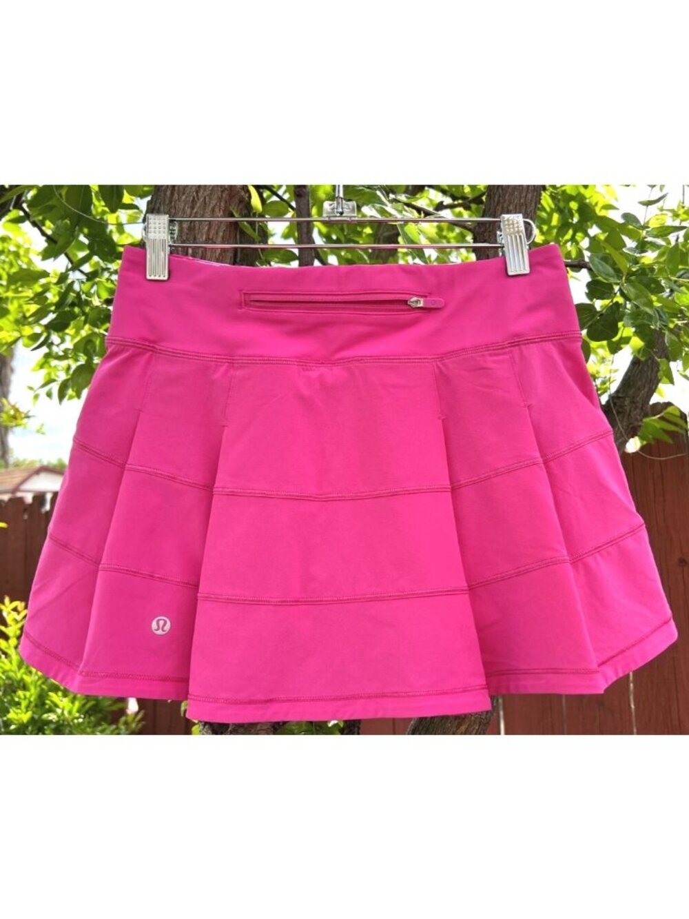 size 2, Lululemon pink pace rival skirt/skort tennis golf, pocket,built-in short